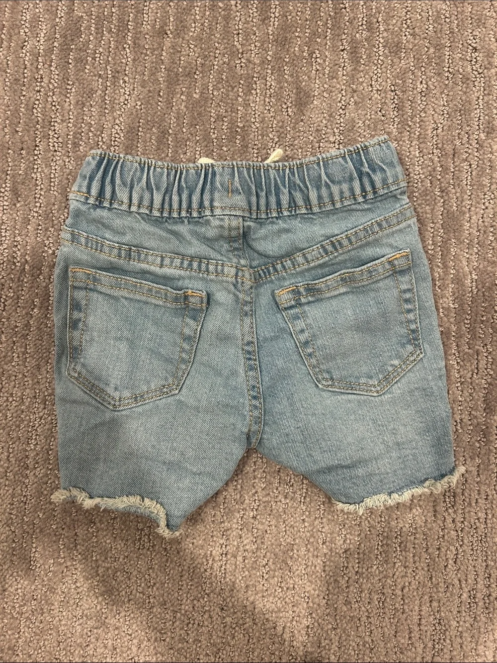 Old Navy Light Blue Denim Drawstring Shorts with Frayed Hem